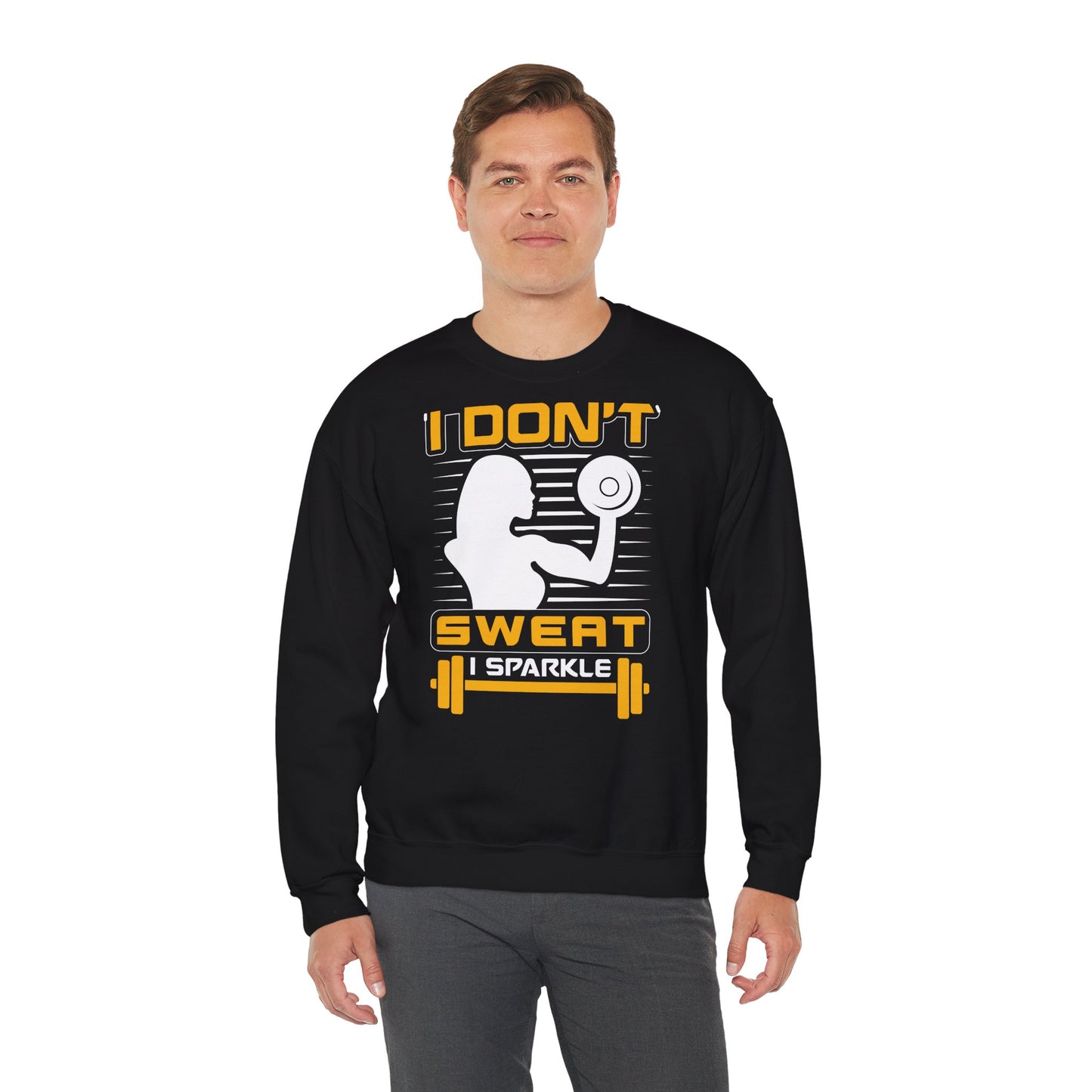 I Don't Sweat Sparkle Crewneck Sweatshirt for Fitness Enthusiasts
