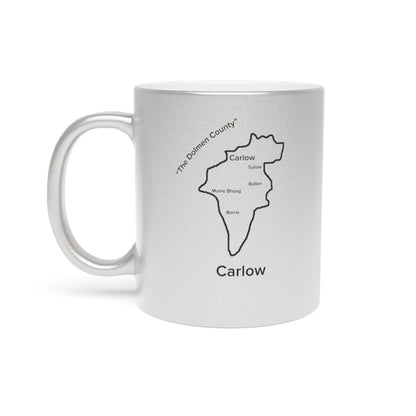 Carlow County Metallic Colour Mug - Silver/Gold - Perfect Gift for Coffee Lovers