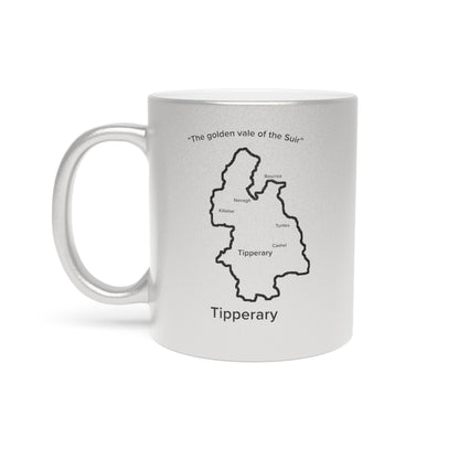Tipperary County Metallic Colour Mug - Silver/Gold - Perfect Gift for Coffee Lovers