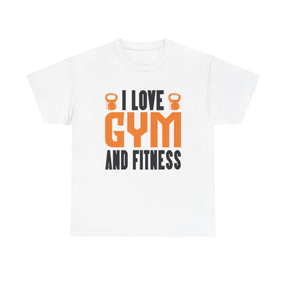 I Love Gym and Fitness Unisex Heavy Cotton Tee