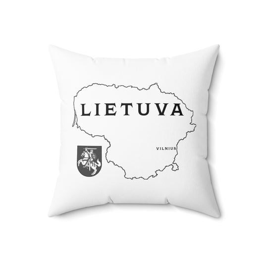 Lietuva Map Throw Pillow - Modern Home Decor for Lithuania Lovers