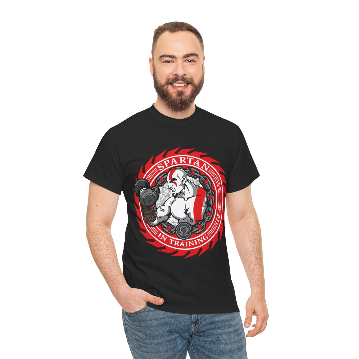 Spartan Strength Unisex Heavy Cotton Tee | Perfect for Fitness Enthusiasts Black