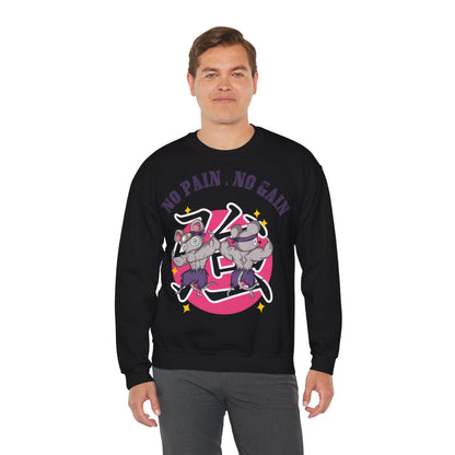 "No Pain No Gain"  Unisex Heavy Blend™ Crewneck Sweatshirt  - Motivational Fitness Sweatshirt for Gym Lovers Black