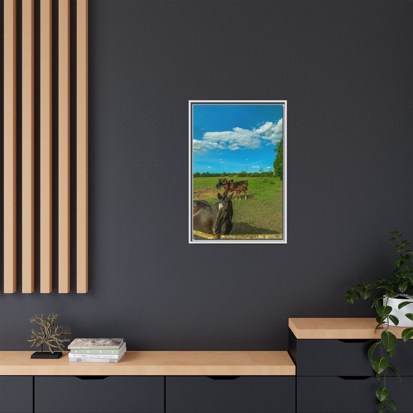 horses 2 Matte Canvas, Framed (Multi-color)