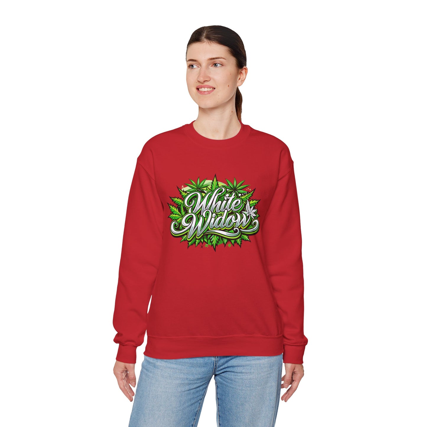 White Widow Graphic  — Cannabis Leaf Logo Sweatshirt