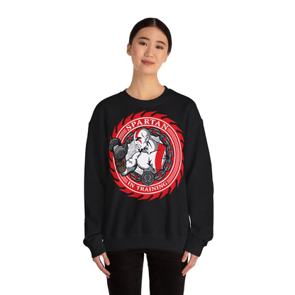 Spartan In Training Crewneck Sweatshirt for Fitness Enthusiasts Black