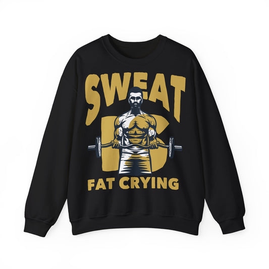 Motivational Unisex Heavy Blend™ Crewneck Sweatshirt - "Sweat Fat Crying"