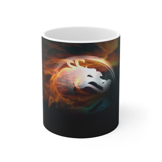 Mystical Fire Lion Ceramic Coffee Cup - 11oz & 15oz