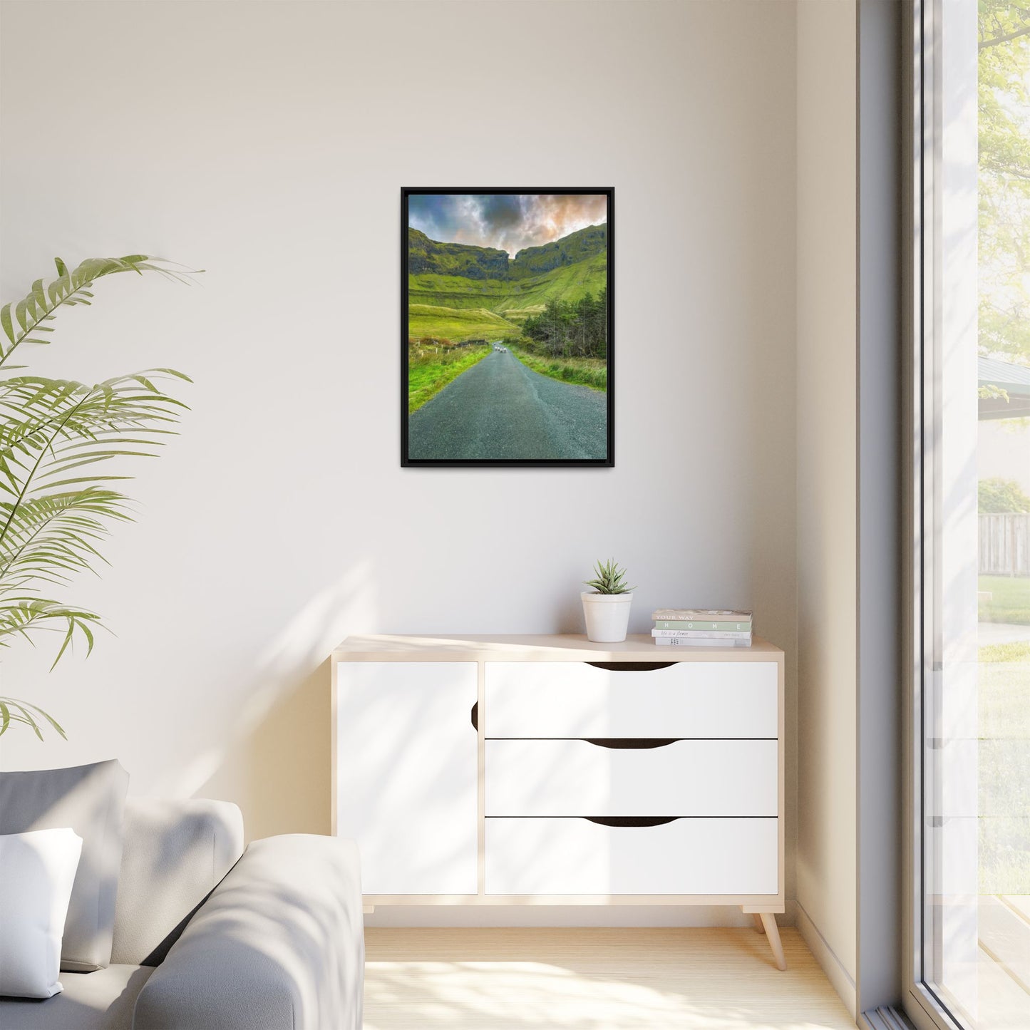 Gleniff Horseshoe Matte Canvas, Framed (Multi-color)