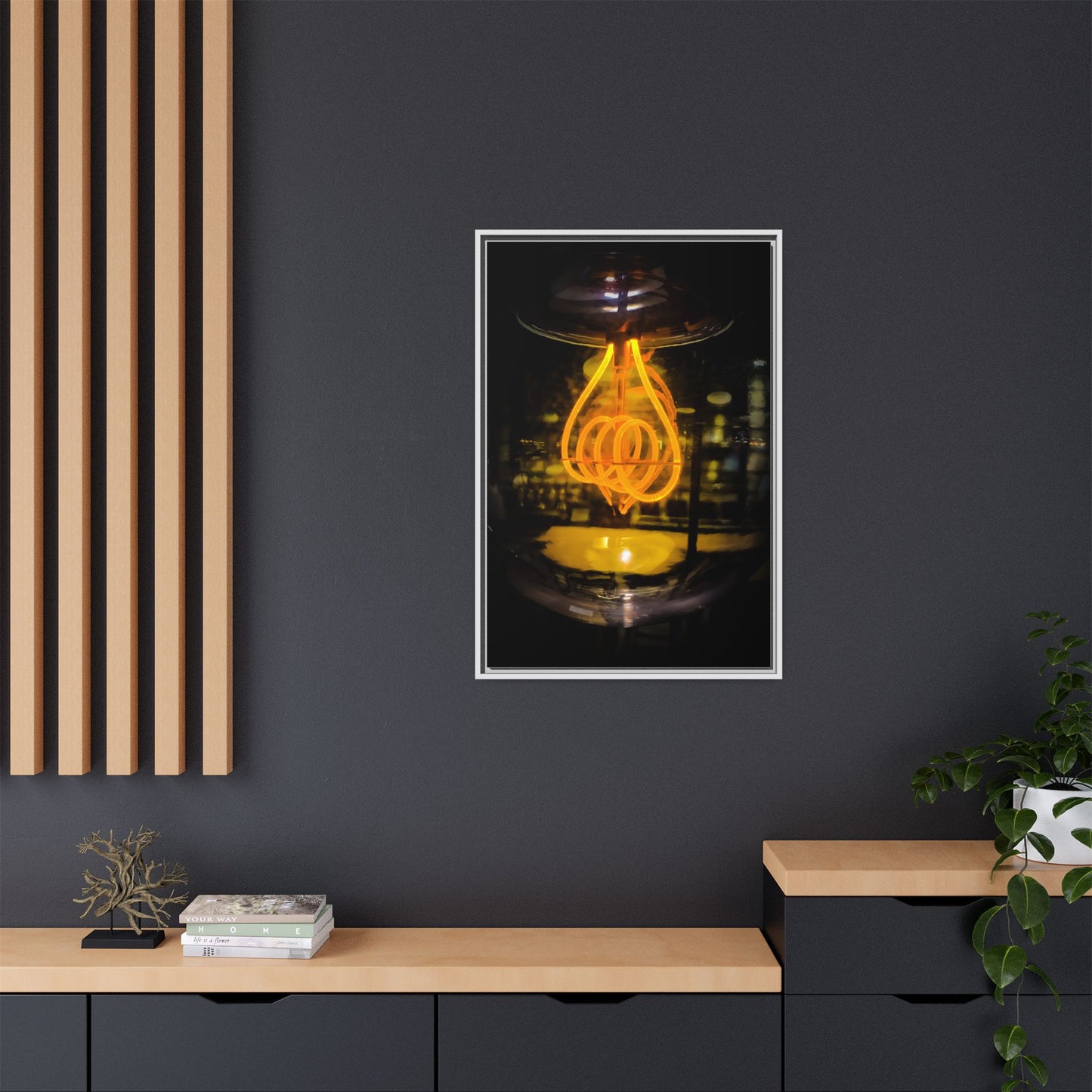Bulb Matte Canvas, Framed (Multi-color)