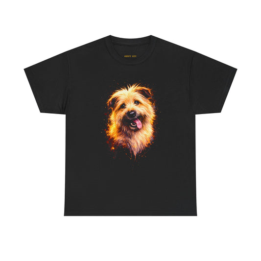 Dog Portrait T‑Shirt — Glowing Happy Terrier Graphic Tee
