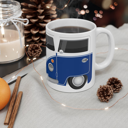 Vintage VW Bus Ceramic Coffee Mug - 11oz & 15oz - Perfect for Auto Enthusiasts Blue