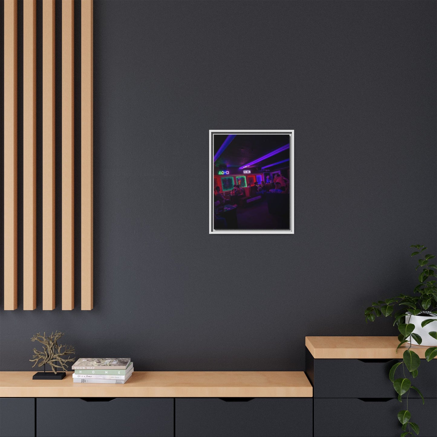 Mermaids Night Club Matte Canvas, Framed (Multi-color)