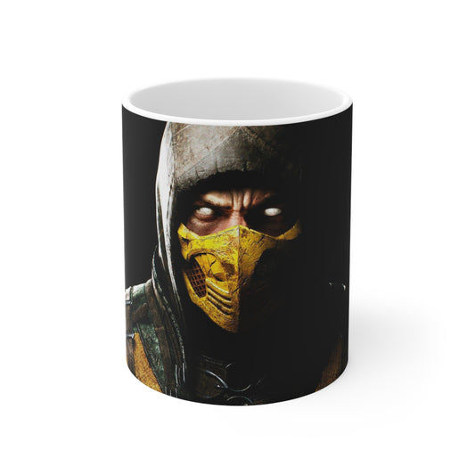 Mortal Kombat Scorpion Ceramic Coffee Mug - Unique 11oz & 15oz Designs for Gamers