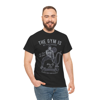 Motivational Gym T-Shirt - The Gym is My Playground - No Pain No Gain