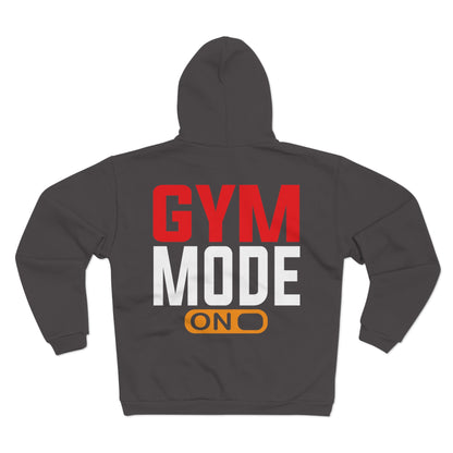 Gym Mode Unisex Hooded Zip Sweatshirt - Perfect for Active Lifestyles
