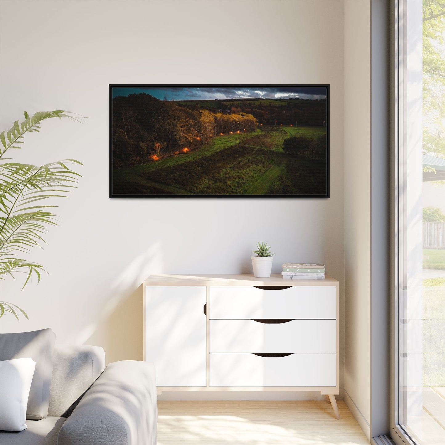 Listowel Town Park Matte Canvas, Framed (Multi-color)