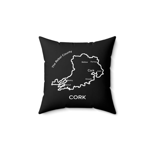Cork Spun Polyester Square Pillow Black Edition 2 Sizes