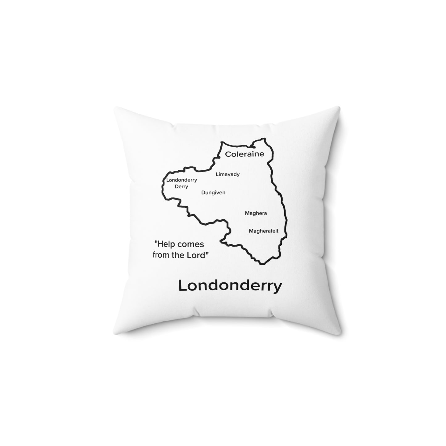 Londonderry Spun Polyester Square Pillow White Edition 2 Sizes
