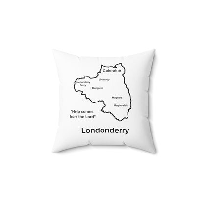 Londonderry Spun Polyester Square Pillow White Edition 2 Sizes