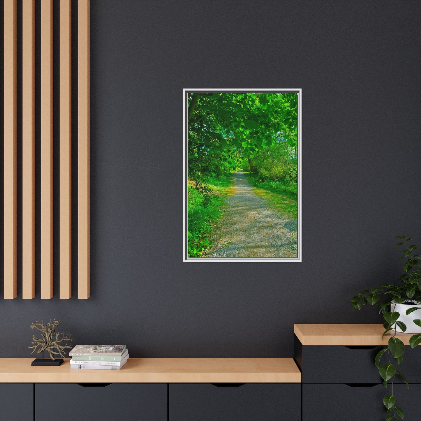 Listowel River Walk Matte Canvas, Framed (Multi-color)