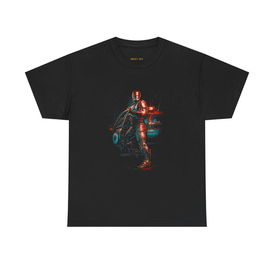 Retro Sci‑Fi Robot Tee — Neon Vintage Android Graphic T‑Shirt