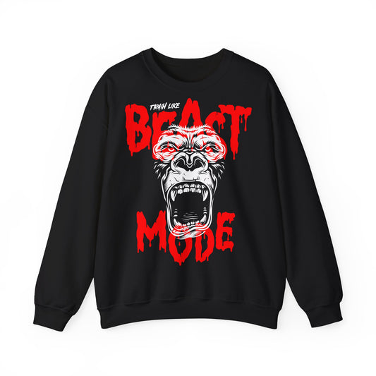Beast Mode Unisex Heavy Blend™ Crewneck Sweatshirt - Bold Gorilla Design for Fitness Enthusiasts