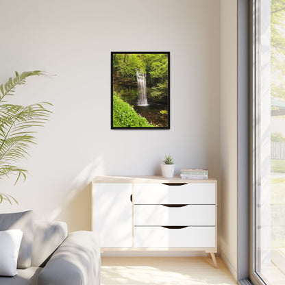 Glacer Waterfall Matte Canvas, Framed (Multi-color)