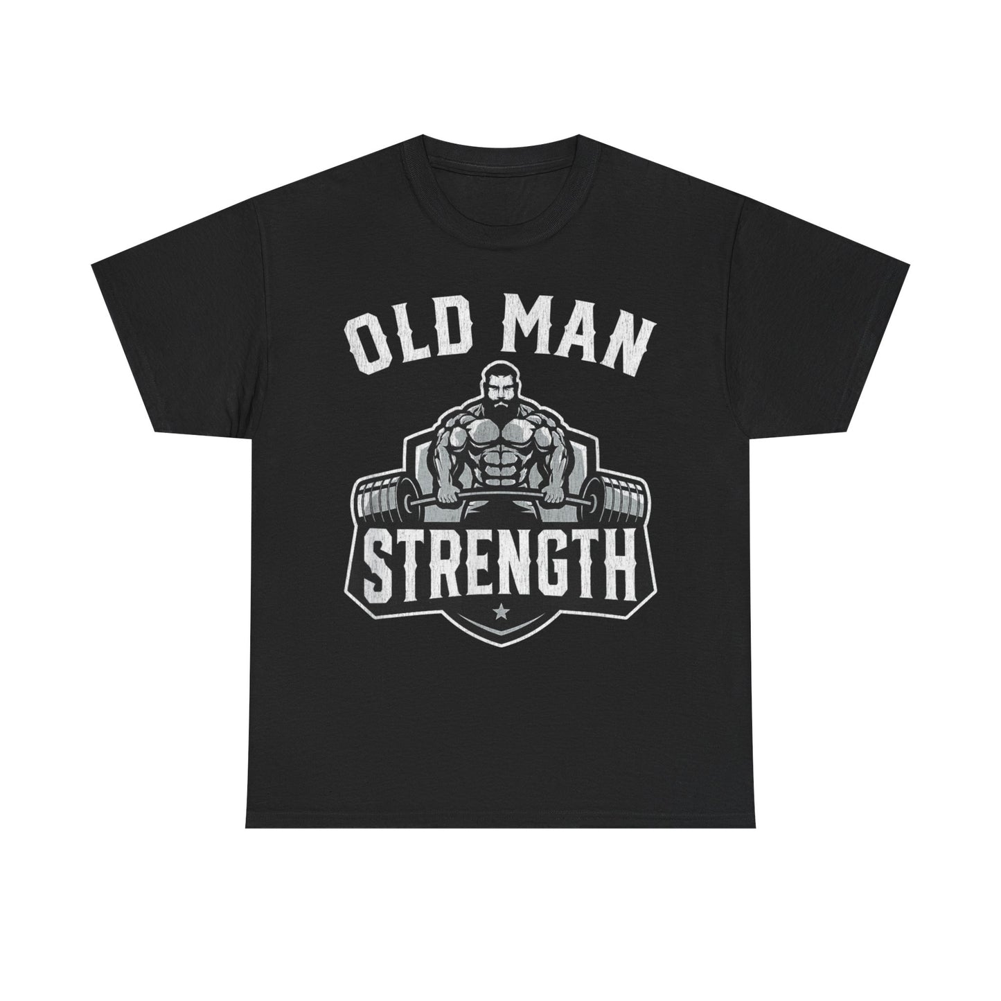 Old Man Strength Unisex Heavy Cotton Tee - Bold Gym Motivational T-Shirt