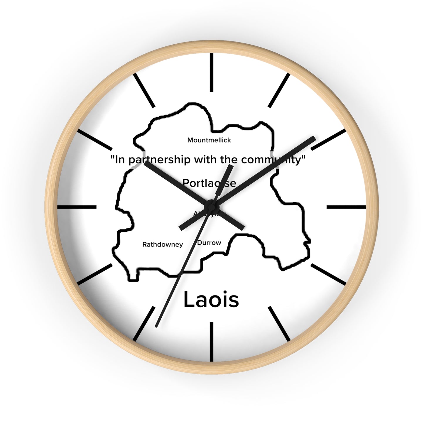 Laois County Map Wall Clock — Minimalist Irish County Clock