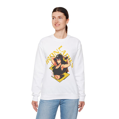 Unisex Heavy Blend™ Crewneck Sweatshirt - Iron Ladies Inspirational Design for Fitness Enthusiasts