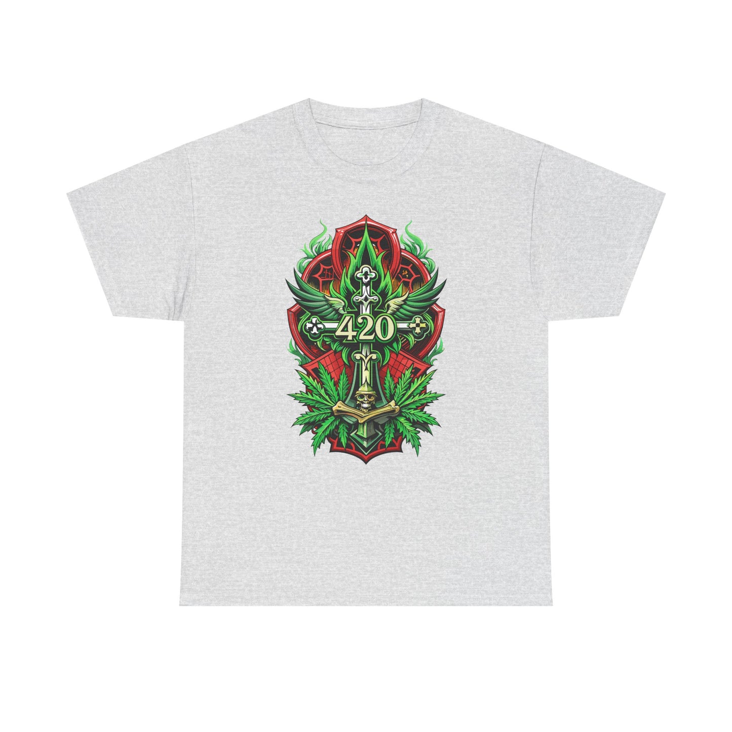 420 Cannabis Shield T-Shirt – Marijuana Leaf Stoner Graphic Tee