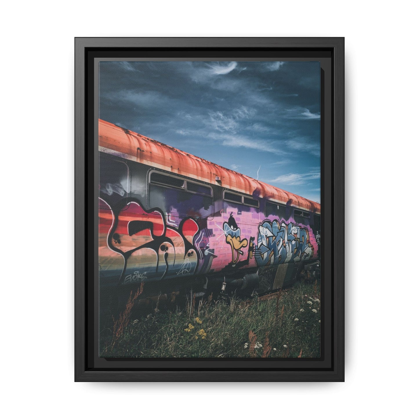 Night Train Matte Canvas, Framed (Multi-color)