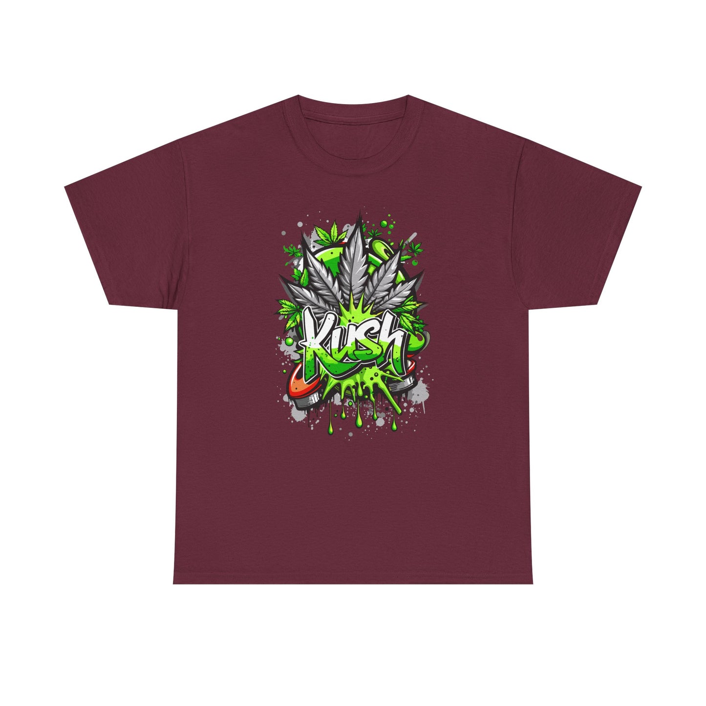 Kush Graffiti T-Shirt — Green Cannabis Leaf Street Art Tee