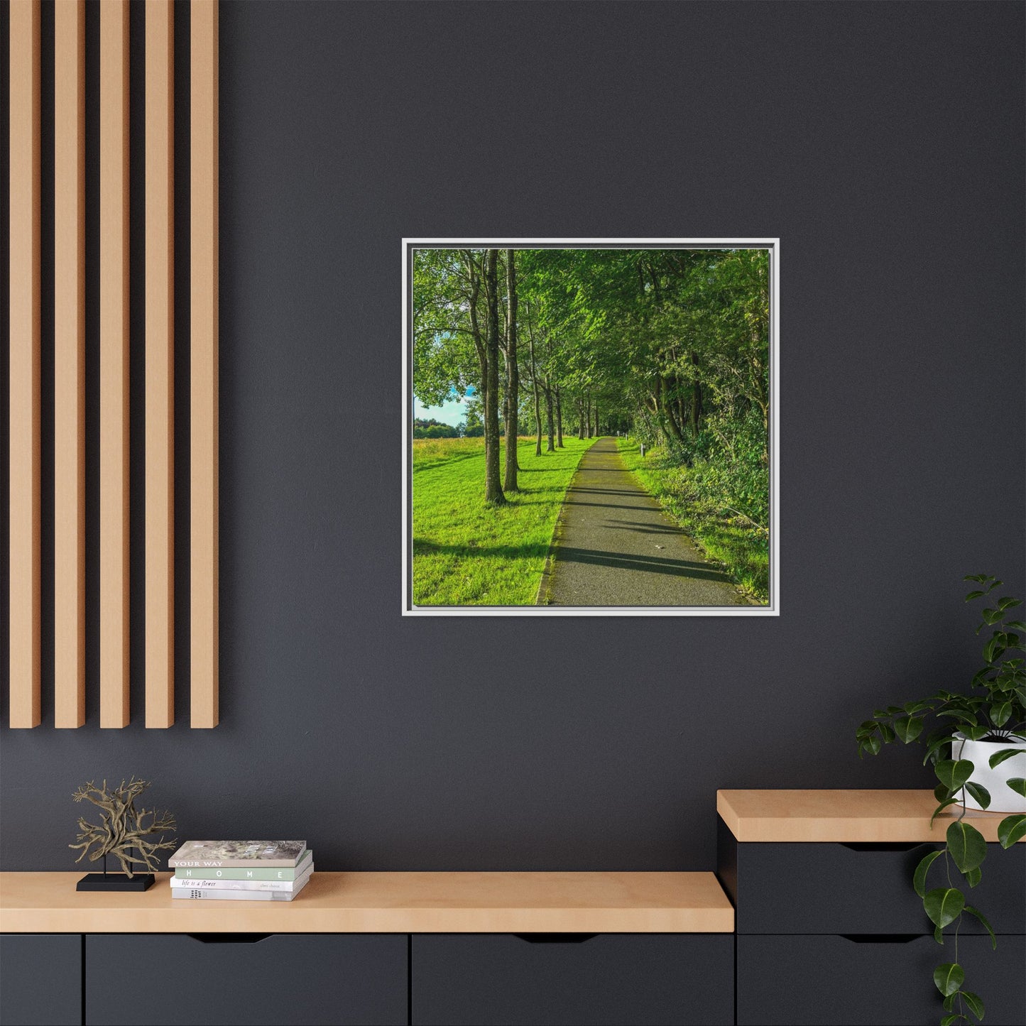 Listowel Town Park Matte Canvas, Framed (Multi-color)