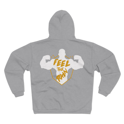 Motivational Unisex Hooded Zip Sweatshirt - 'Feel The Pain' Fitness Gear
