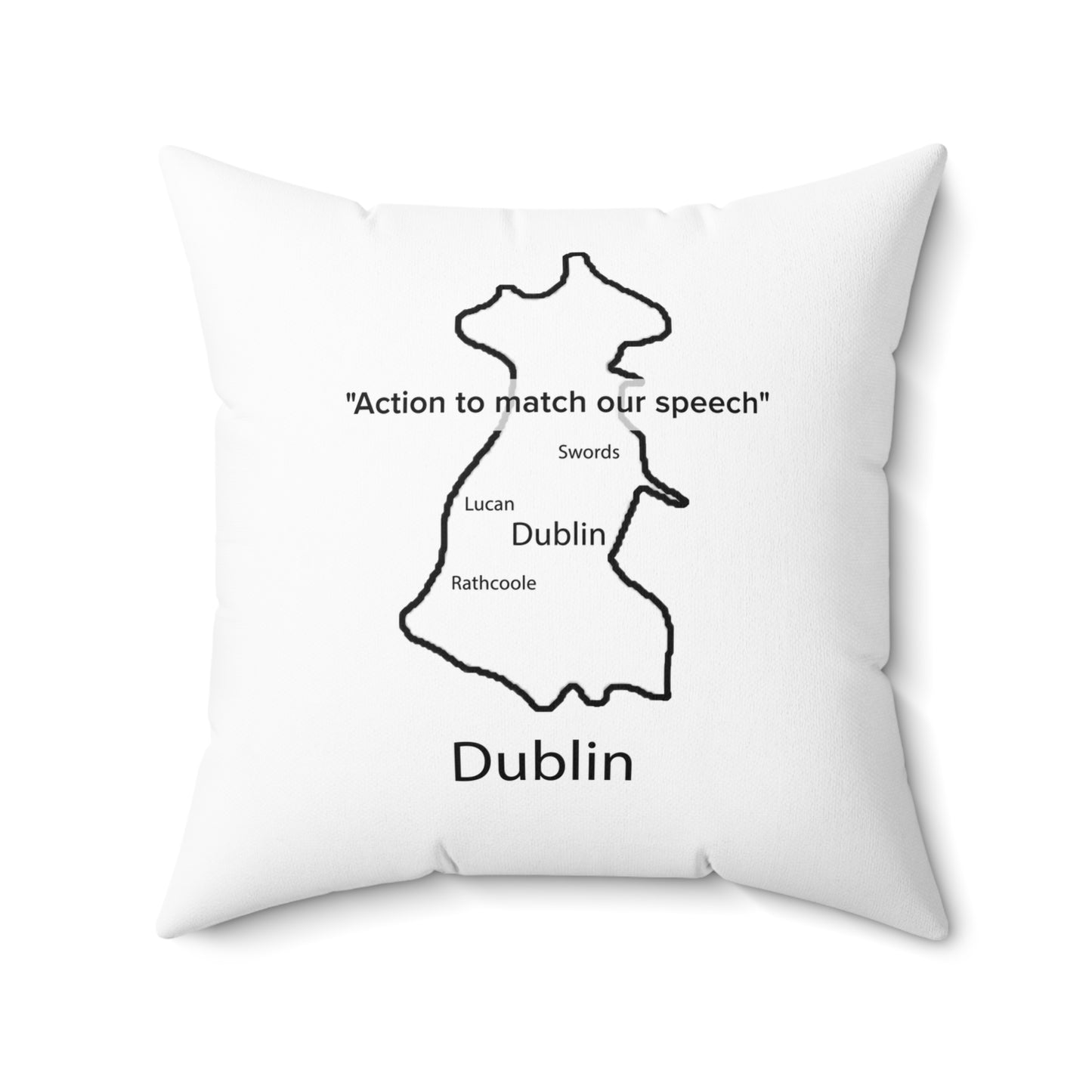 Dublin Spun Polyester Square Pillow White Edition 4 Sizes