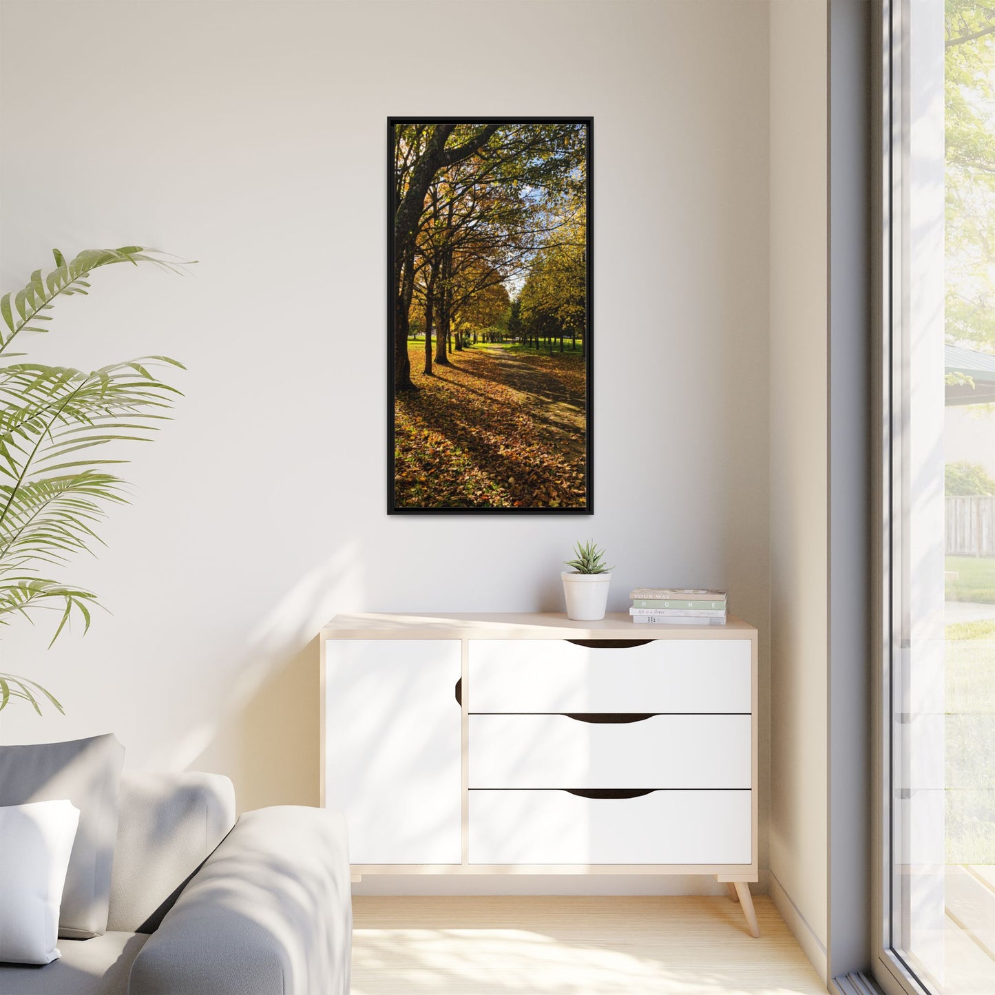 Listowel town Park Autumn Matte Canvas, Framed (Multi-color)