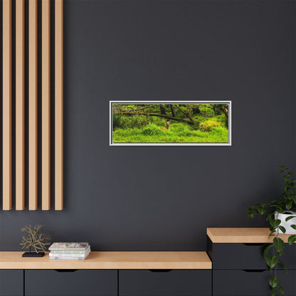 Deer in Ditch Matte Canvas, Framed (Multi-color)