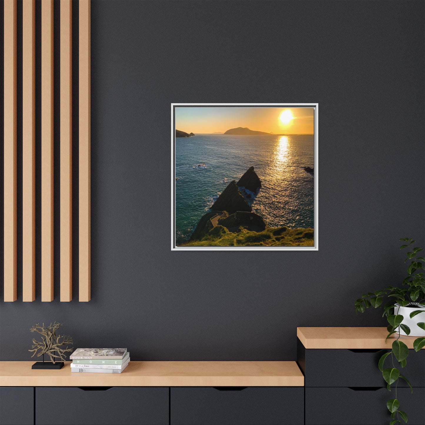 Dunquin Pier Matte Canvas, Framed (Multi-color)