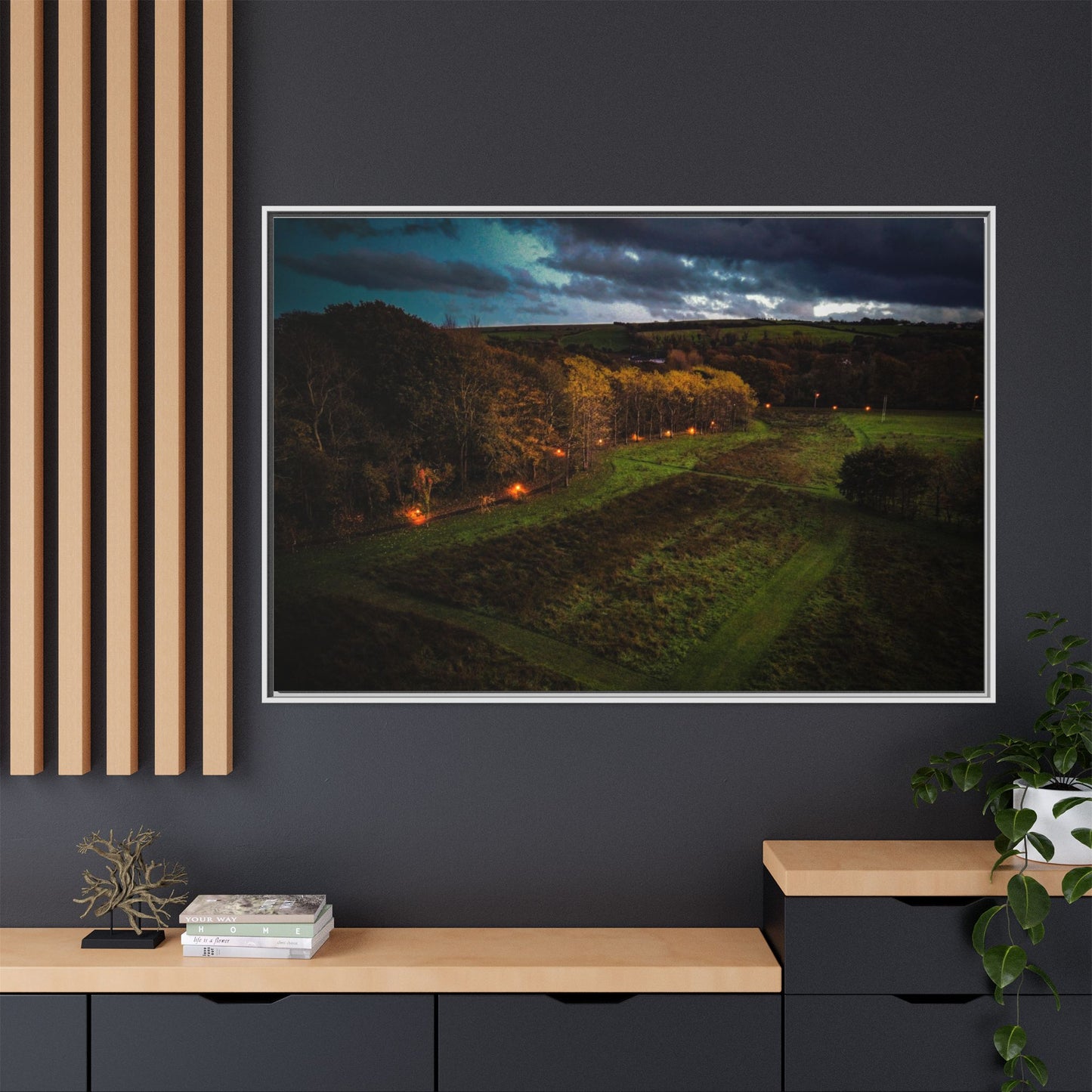Listowel Town Park Matte Canvas, Framed (Multi-color)