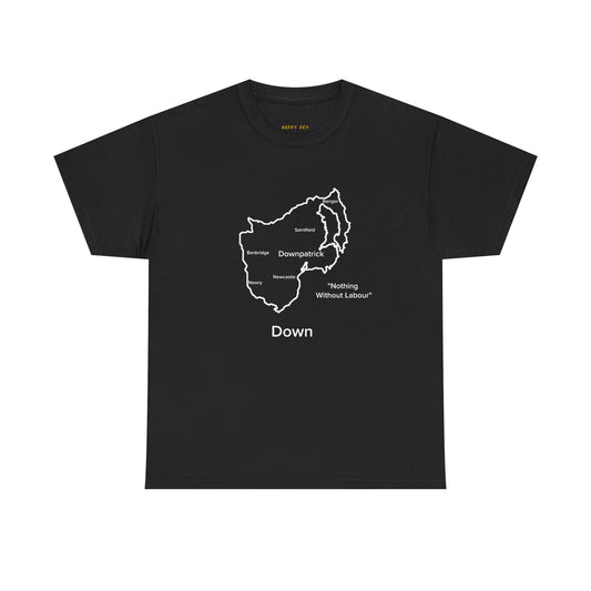 Down Unisex Heavy Cotton T-Shirt Black Edition