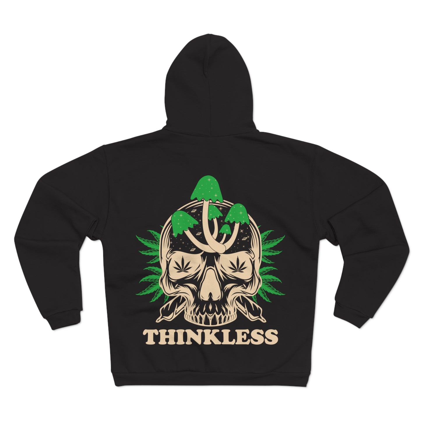 Mushroom Skull 'THINKLESS'  Zip Hoodie