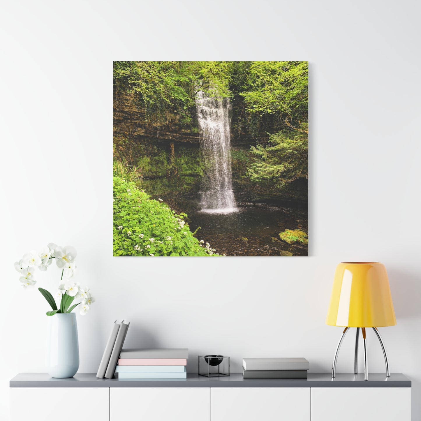 Glacer Waterfall Matte Canvas, Stretched, 1.25"