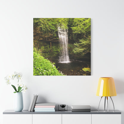 Glacer Waterfall Matte Canvas, Stretched, 1.25"