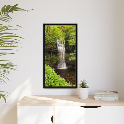 Glacer Waterfall Matte Canvas, Framed (Multi-color)