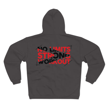 No Limits Strong Workout Unisex Hooded Zip Sweatshirt