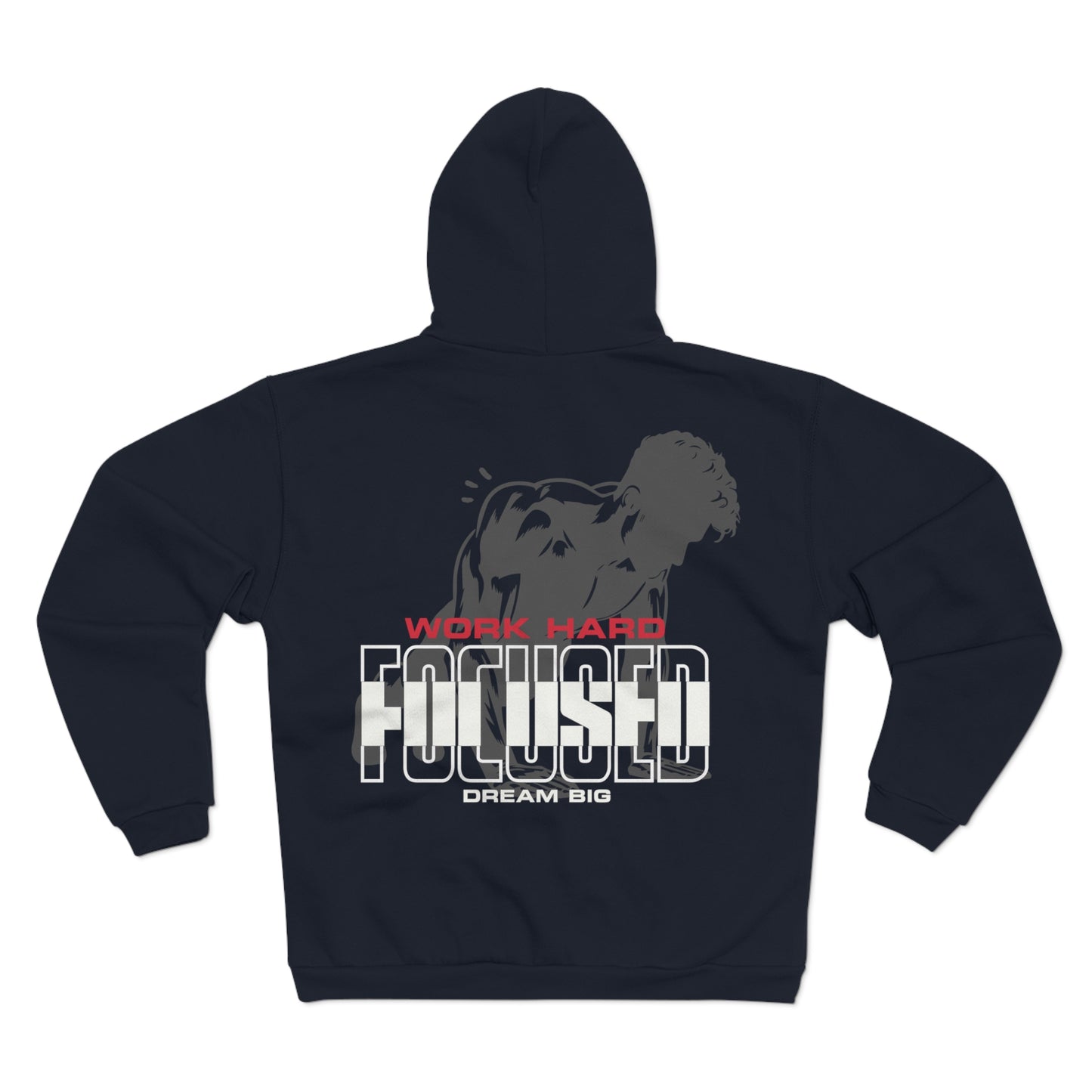 Motivational Unisex Hooded Zip Sweatshirt - 'Work Hard, Dream Big'