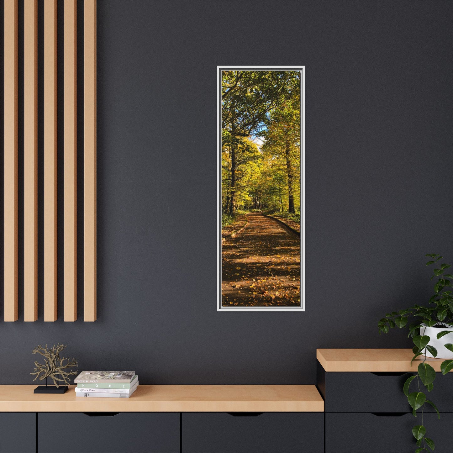 Listowel Town Park Autumn Matte Canvas, Framed (Multi-color)