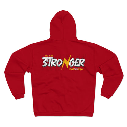 Stronger Together Unisex Hooded Zip Sweatshirt Inspirational Graphic Hoodie
